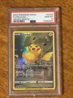 2023 Pokemon SWSH Crown Zenith Pikachu Galarian Gallery #GG30/GG70 PSA 10 - Image 5