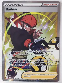 HOLO Raihan TG27/TG30 NM / M - Silver Tempest Trainer Gallery Pokemon Card - Image 1