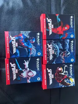 MTG Spiderman Welcome Deck Set Of 5 - SDCC 2025 Magic The Gathering IN HAND - Image 1