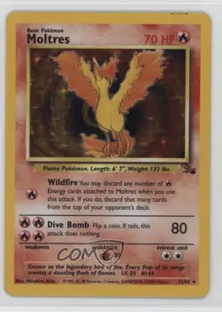 Moltres Holo Pokemon Fossil #12 1999 - Image 1