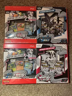 Pokemon Black Bolt and White Flare Binder + Poster Collection Sam's Club Bundles - Image 1