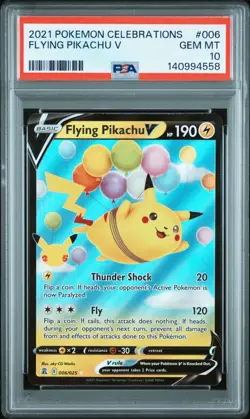 2021 POKEMON CELEBRATIONS #006 FLYING PIKACHU V PSA 10 - Image 3