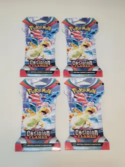 Pokemon Obsidian Flames 4x Booster Packs Dragonite Art - Collect Your Favorite - Image 1