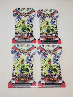 Pokemon Obsidian Flames 4x Booster Pack Tyranitar Art - Factory Sealed - Image 1