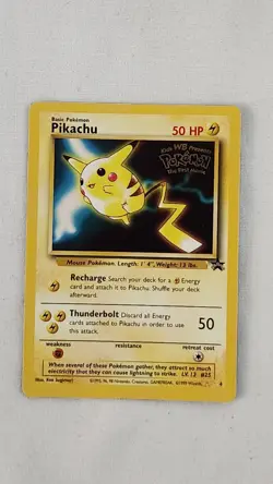 1999 Pokemon TCG Pikachu #4 Black Star Promo WB Kids Movie. - Image 4