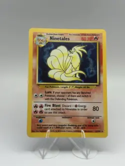 Pokemon TCG Ninetails Base Set Unlimited Holo Rare 12/102 Vintage MP - Image 1