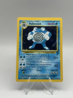 Pokemon TCG Poliwrath Base Set 2 15/130 Unlimited Holo Rare MP - Image 1