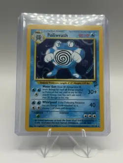 Pokemon TCG Poliwrath Base Set 2 15/130 Unlimited Holo Rare MP - Image 3