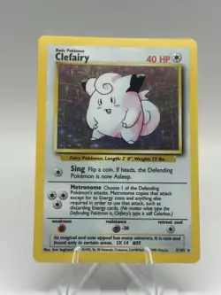 Pokemon TCG Clefairy Base Set 5/102 Holo Unlimited Holo Rare MP* - Image 1