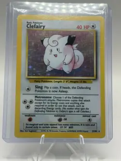 Pokemon TCG Clefairy Base Set 5/102 Holo Unlimited Holo Rare MP* - Image 3