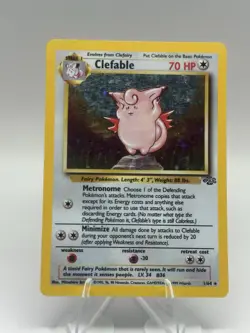 Pokemon TCG Clefable #1/64 Jungle Set Unlimited Holo Rare WOTC VTG 1999 MP - Image 1