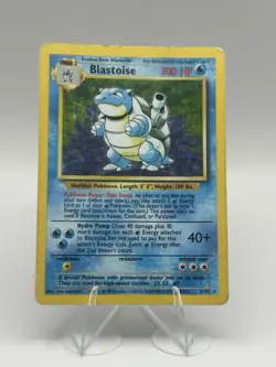 Pokemon TCG Blastoise 2/102 Base Set 1999 WOTC Vintage Holo Rare MP - Image 1