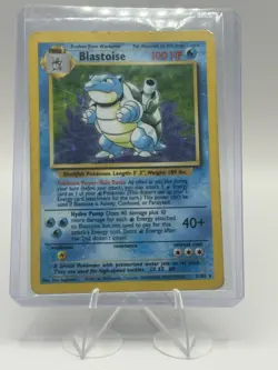 Pokemon TCG Blastoise 2/102 Base Set 1999 WOTC Vintage Holo Rare MP - Image 3