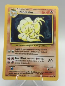 Pokemon TCG Ninetales Holo Rare Unlimited 12/102 Base Set LP - Image 1