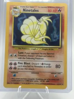 Pokemon TCG Ninetales Holo Rare Unlimited 12/102 Base Set LP - Image 3