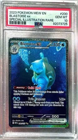 Pokemon Blastoise ex 200/165 Scarlet & Violet 151 Special Illustration Rare PSA… - Image 1
