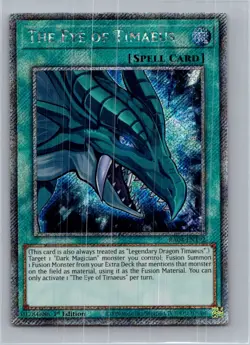 YuGiOh THE EYE OF TIMAEUS Platinum Secret Rare RA04-EN192 - Image 1