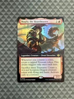 MTG Magda, the Hoardmaster #0334 Foil Extended Art Rare Outlaws of TJ (OTJ) - Image 1