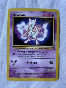 MEWTWO Black Star Promo #3 1999 *Kids WB The First Movie* Pokemon Card LP - Image 1