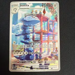 Steelix Pokemon TCG Paradox Rift Illustration Rare Card 208/182 - Image 1