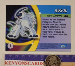 2004 POKEMON Absol #1 HOLO SILVER FOIL Advanced Challenge CARD NM/MT Topps CCG - Image 4