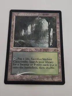 1x RETRO Foil Etched Verdant Catacombs MTG NM - Modern Horizons 2 MH2 x1 - Image 1