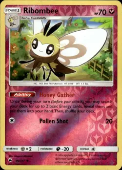 Pokemon Reverse Holo Ribombee SM - Burning Shadows 96/147 LP - Image 1