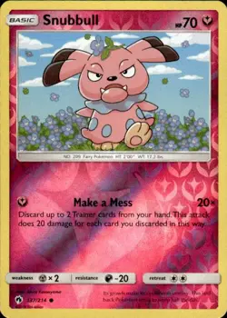 Pokemon Reverse Holo Snubbull SM - Lost Thunder 137/214 LP - Image 1