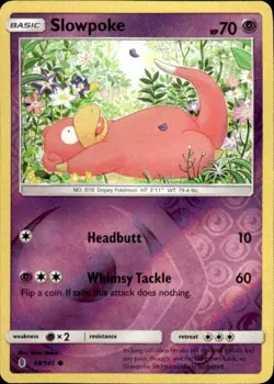 Pokemon Reverse Holo Slowpoke SM - Guardians Rising 48/145 LP - Image 1