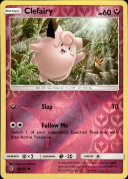 Pokemon Reverse Holo Clefairy SM - Guardians Rising 88/145 LP - Image 1