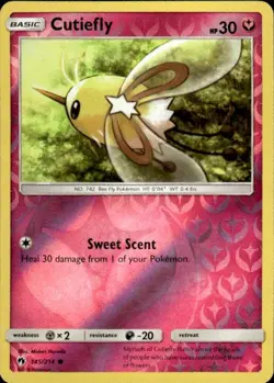 Pokemon Reverse Holo Cutiefly SM - Lost Thunder 145/214 LP - Image 1