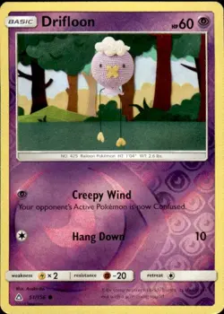 Pokemon Reverse Holo Drifloon SM - Ultra Prism 51/156 LP - Image 1