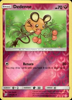Pokemon Reverse Holo Dedenne SM - Unified Minds 145/236 LP - Image 1