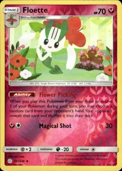 Pokemon Reverse Holo Floette SM - Cosmic Eclipse 151/236 LP - Image 1
