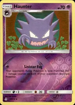 Pokemon Reverse Holo Haunter SM - Unbroken Bonds 69/214 LP - Image 1