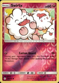 Pokemon Reverse Holo Swirlix SM - Cosmic Eclipse 153/236 LP - Image 1