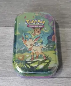 Pokemon TCG Scarlet & Violet Prismatic Evolutions Leafeon Mini Tin NEW SEALED - Image 1