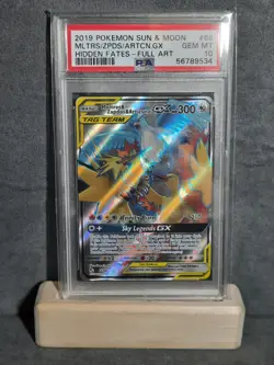Pokemon 2019 Hidden Fates Legendary Birds GX Full Art #66 PSA Gem Mint 10 - Image 1