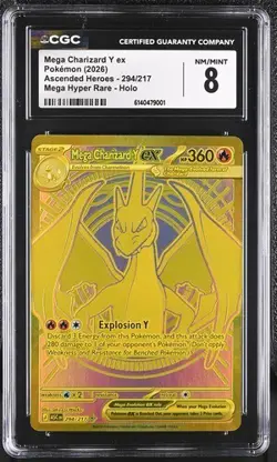 Pokemon TCG Mega Charizard Y ex 294/217 Me: Ascended Heroes Holo CGC 8 - Image 1