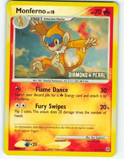 Monferno - Reverse Holo - 56/130 Diamond & Pearl - Pokemon TCG - 2007 - Image 1