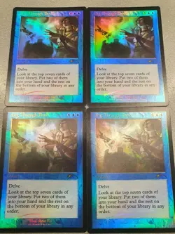 DIG THROUGH TIME FOIL RETROSHIFTED PROMO ENG x 4 - MTG PROMOS KHANS OF TARKIR M - Image 1