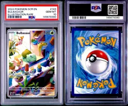 2024 POKEMON SCR EN-STELLAR CROWN ILLUSTRATION RARE #143 BULBASAUR PSA 10 - Image 3