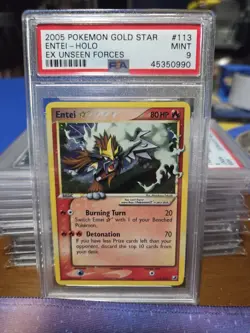 POKEMON ENTEI-HOLO GOLD STAR # 113 EX UNSEEN FORCES PSA 9 - Image 1