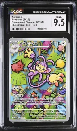 Ambipom *CGC 9.5* Illustration Rare *Phantasmal Flames* #107 * Pokemon - Image 1