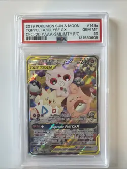 2019 POKEMON SUN & MOON COSMIC ECLIPSE TOGEPI & CLEFFA & IGGLYBUFF GX PSA 10 - Image 1