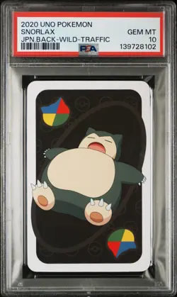 2020 UNO POKEMON JPN BACK-WILD-SNORLAX TRAFFIC SNORLAX PSA 10 - Image 1