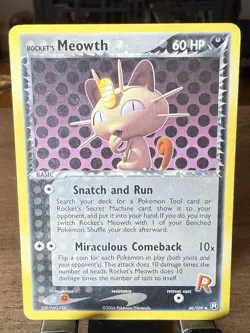Pokemon Rocket's Meowth 46/109 Team Rocket Returns English - HP - Image 1