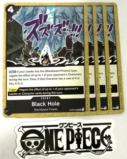 4x One Piece OP09-098 UC Black Hole - English - Playset - TCG - NM/M - Image 1