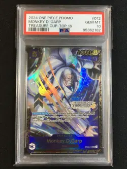 Monkey D. Garp One Piece 2024 ST06 Treasure Cup TOP 16 Promo English #012 PSA 10 - Image 1