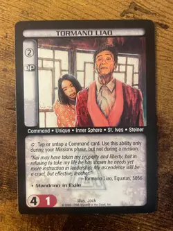 Battletech CCG TCG Card Game Rare Arsenal Expansion Tormano Liao - Image 1